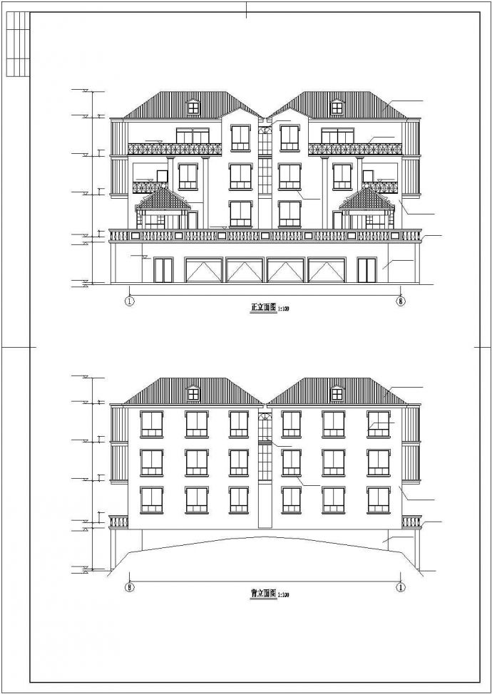 某旅游度假区独栋别墅建筑方案设计施工CAD图纸_图1