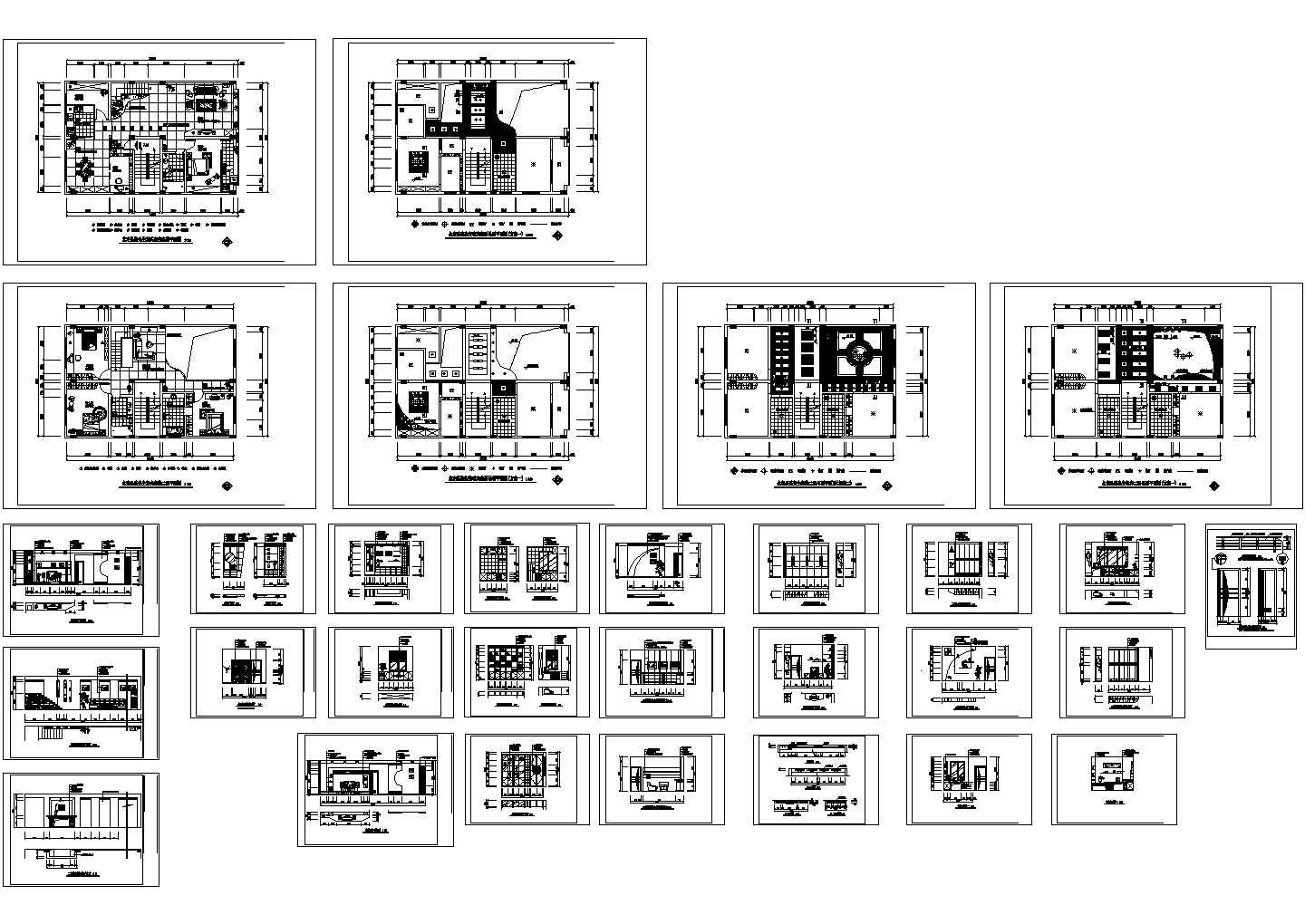 山东某复式住宅套房装修设计CAD全套图纸
