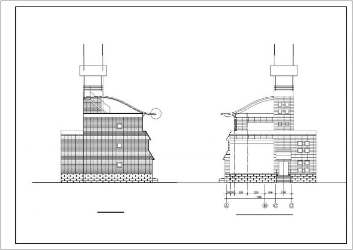 某旅游度假私人别墅建筑方案设计施工CAD图纸_图1