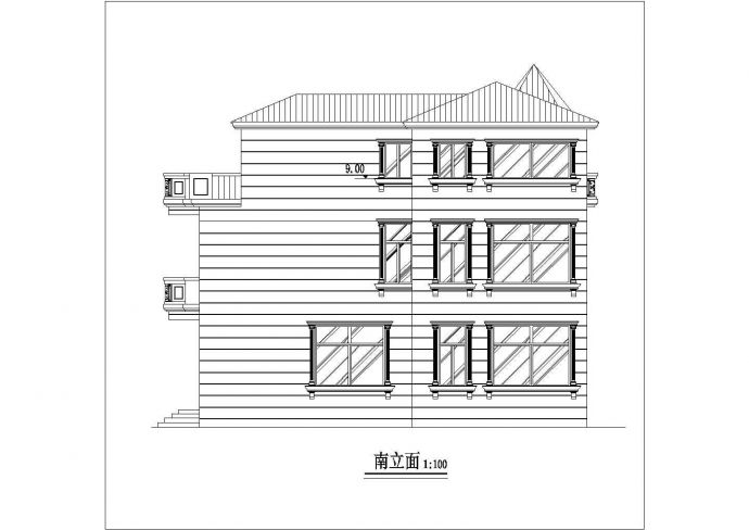 某花园经典别墅住宅建筑方案设计施工CAD图纸_图1