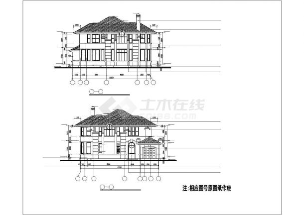 某经典精致的别墅建筑完整方案设计施工CAD图纸-图一