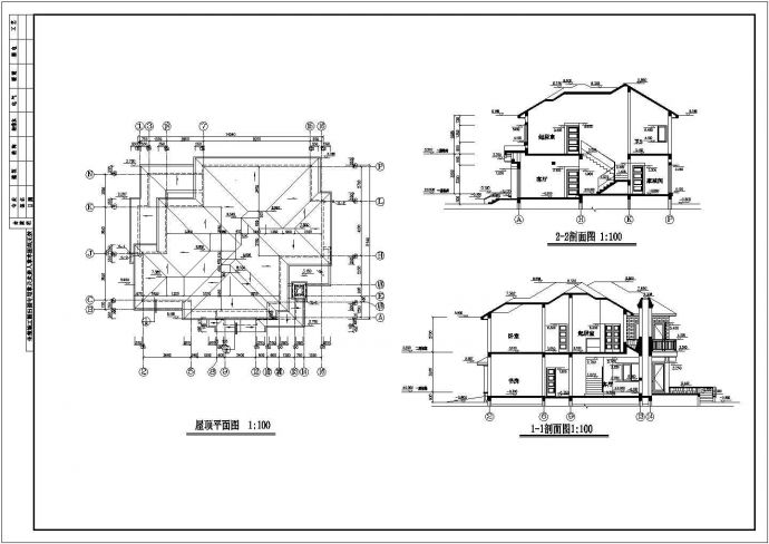 某经典多层别墅住宅建筑完整方案设计施工CAD图纸_图1