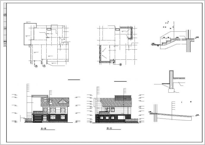 某经典精美荷兰式别墅建筑完整方案设计施工CAD图纸_图1