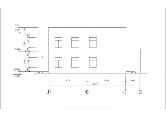 上海某大学2180平米2层框架结构学生食堂平立剖面设计CAD图纸_图1