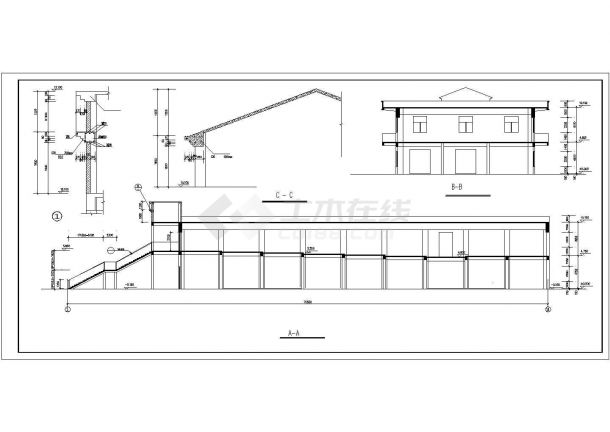重庆市某大学2650平米2层框架结构学生食堂建筑设计CAD图纸-图一