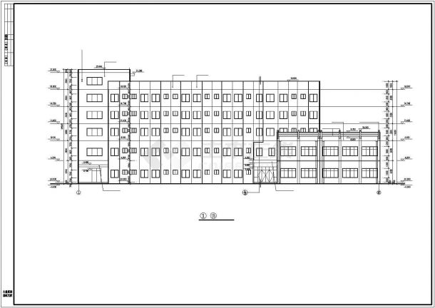 沈阳市某大型食品厂4000平米五层框架结构加工车间建筑设计CAD图纸-图一