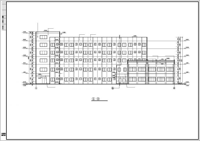 沈阳市某大型食品厂4000平米五层框架结构加工车间建筑设计CAD图纸_图1