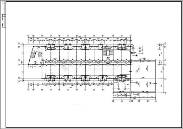沈阳市某大型食品厂4000平米五层框架结构加工车间建筑设计CAD图纸-图二