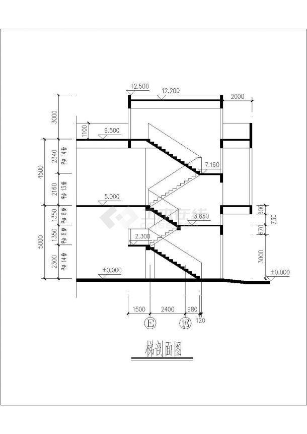 2400平米2层框架结构美食小吃街全套平立剖面设计CAD图纸-图一