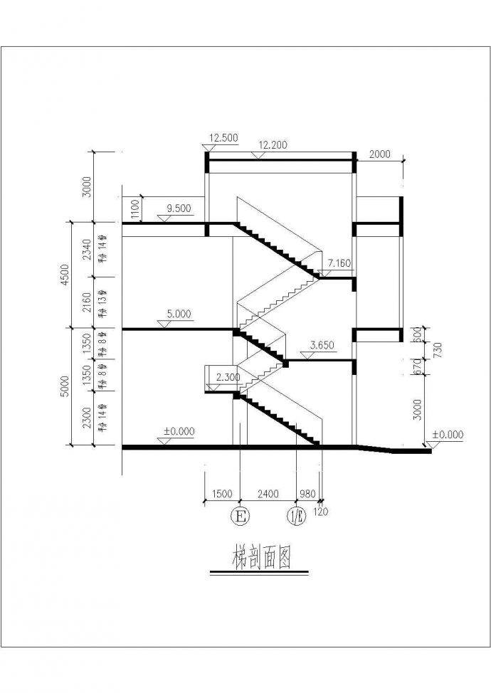2400平米2层框架结构美食小吃街全套平立剖面设计CAD图纸_图1