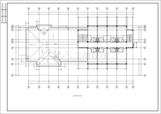 某单位1250平米3层框架结构办公楼全套建筑设计CAD图纸-图二