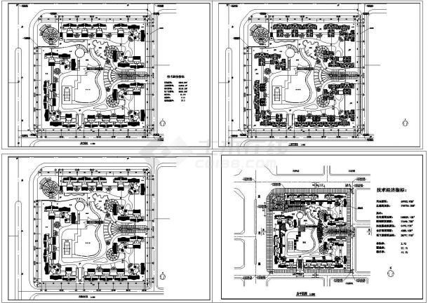 高层住宅小区工程设计CAD平面规划图-图一