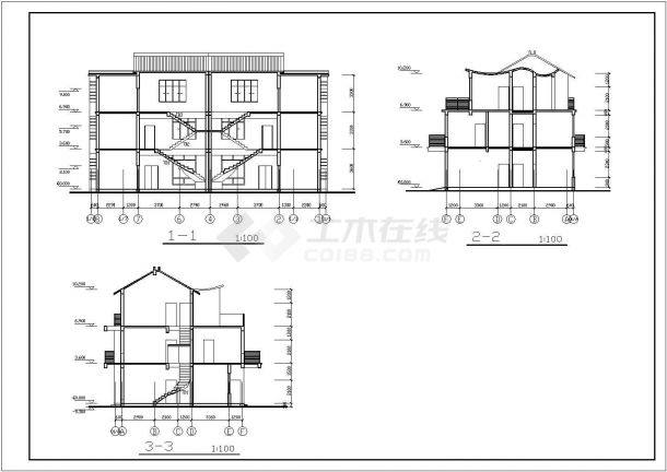 某两套独立豪华别墅建筑完整方案设计施工CAD图纸-图一