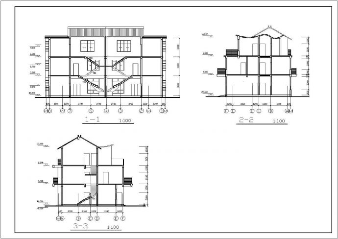 某两套独立豪华别墅建筑完整方案设计施工CAD图纸_图1