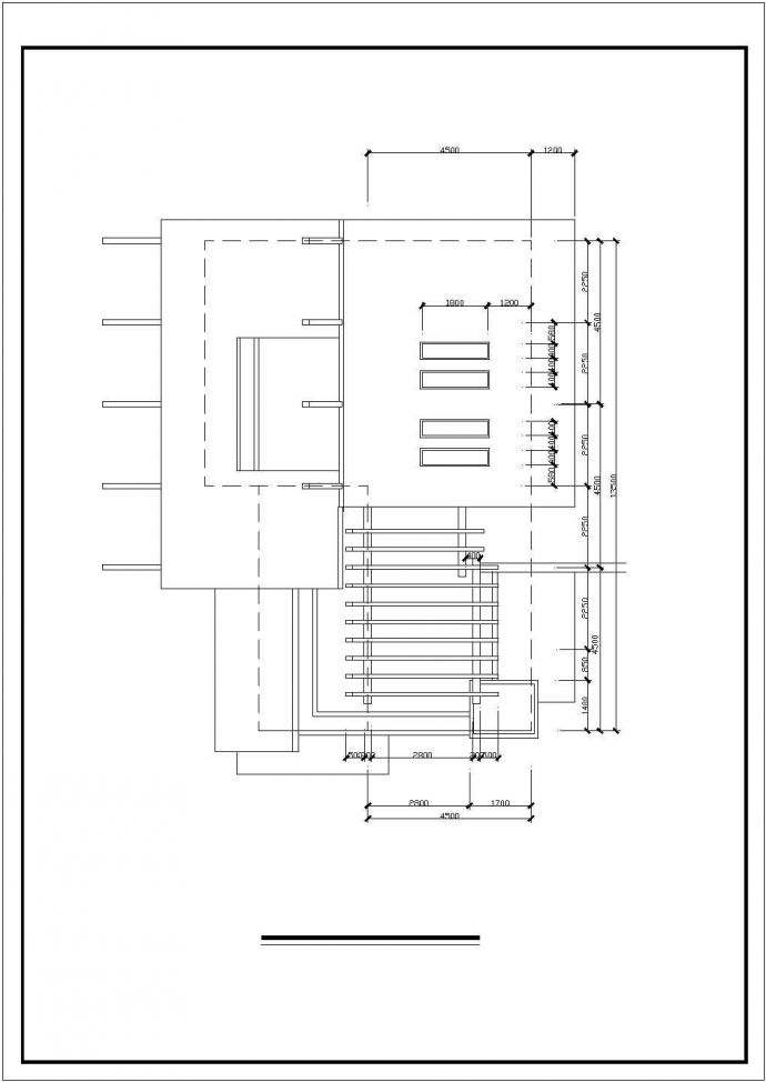 某著名风景区索道闸口的单层休闲茶室建筑设计CAD图纸_图1