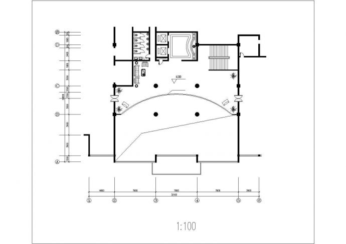 上海某1500平米2层高档西餐厅全套装修施工设计CAD图纸_图1