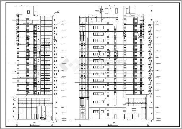 办公楼设计_某14层商业办公楼综合楼建筑详细方案设计施工CAD图纸-图二
