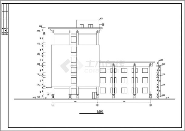 某行政办公综合楼建筑详细方案设计施工CAD图纸-图二