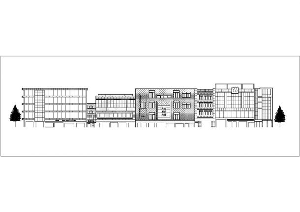 衢州市某商业街2200平米2层框架结构商业步行街平立剖面设计CAD图纸-图二