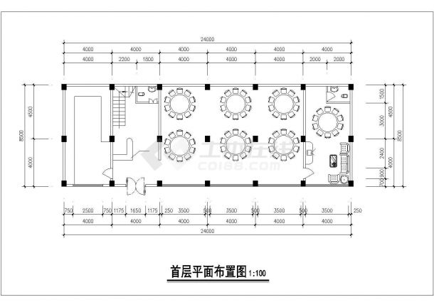 1650平米2层框混结构西式餐厅全套平立剖面设计CAD图纸-图一