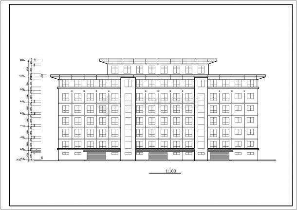 办公楼设计_某7层行政综合办公楼建筑详细方案设计施工CAD图纸-图一