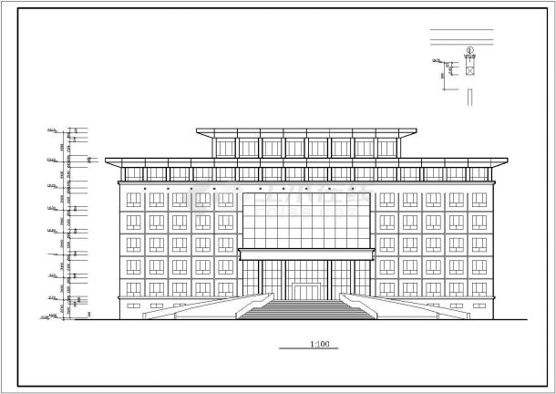 办公楼设计_某7层行政综合办公楼建筑详细方案设计施工CAD图纸-图二