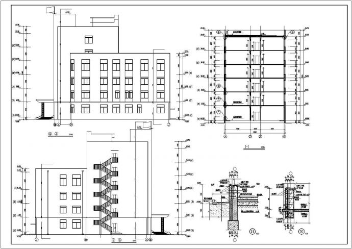 办公楼设计_某六层欧式行政综合办公楼建筑详细方案设计施工CAD图纸_图1