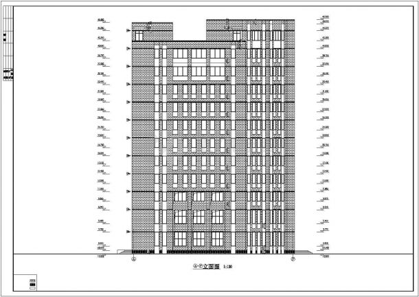某11层商业办公综合楼建筑详细方案设计施工CAD图纸-图二