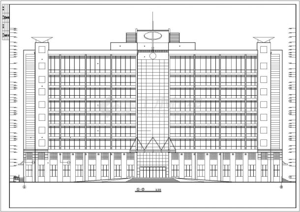 办公楼设计_某九层生物公司厂区办公楼建筑详细方案设计施工CAD图纸-图二
