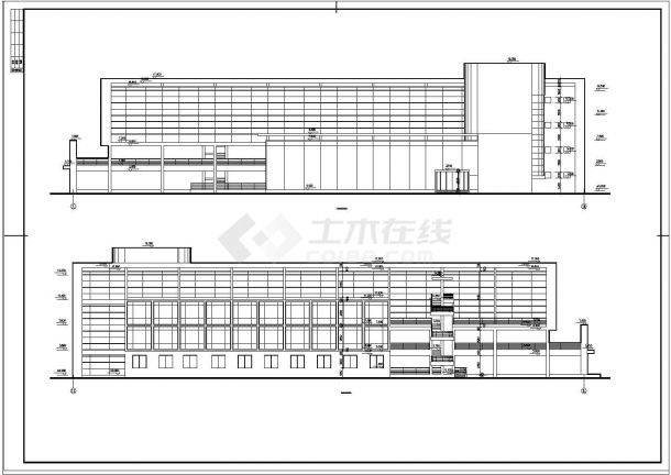 办公楼设计_某四层厂区中心办公楼建筑详细方案设计施工CAD图纸-图一