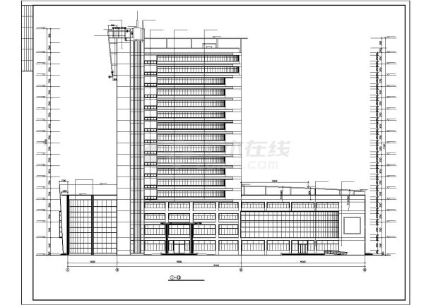 某17层商场及高级写字综合楼建筑详细方案设计施工CAD图纸-图一