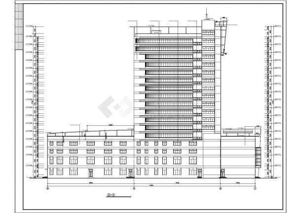 某17层商场及高级写字综合楼建筑详细方案设计施工CAD图纸-图二