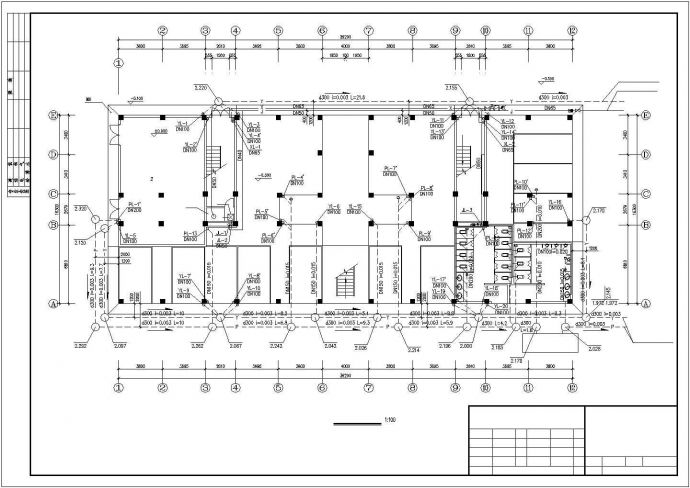 某夹层住宅楼内生活给水排水详细方案设计施工CAD图纸_图1