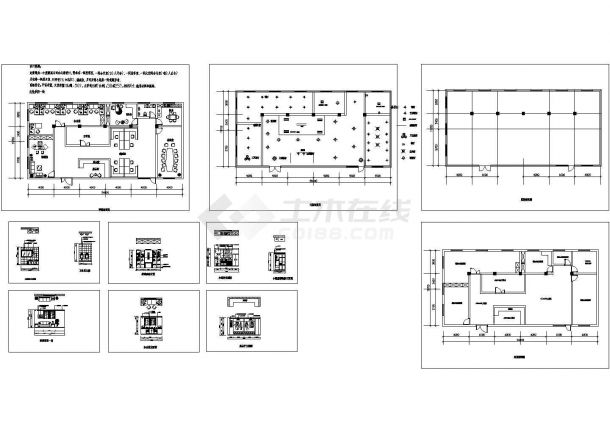 江苏某服装厂办公室装修设计CAD全套图纸-图一