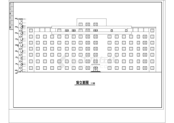 某医院住院部全套详细设计cad施工图纸-图一