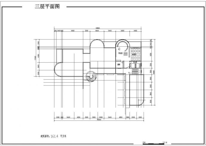 7班：3层1413.6平米幼儿园建筑方案cad设计图_图1