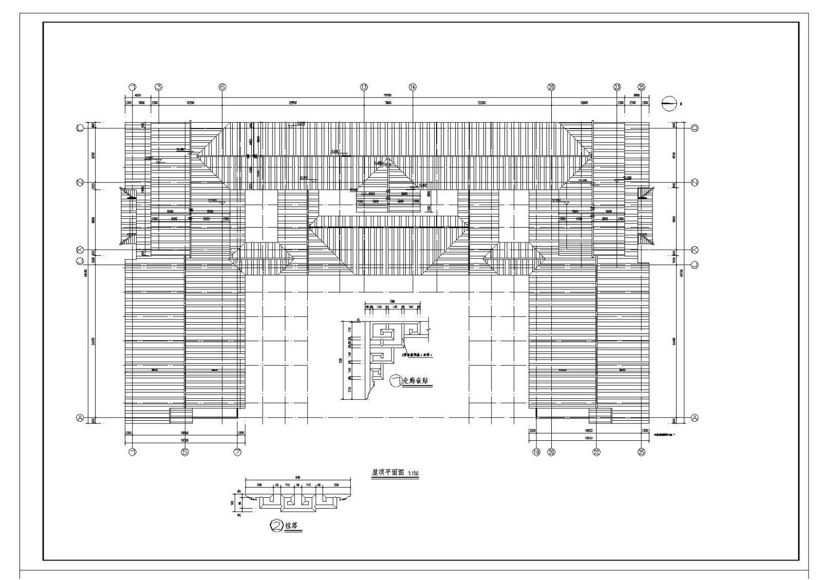 [四川]3层仿古市级图书馆建筑设计施工cad图纸（含效果图）