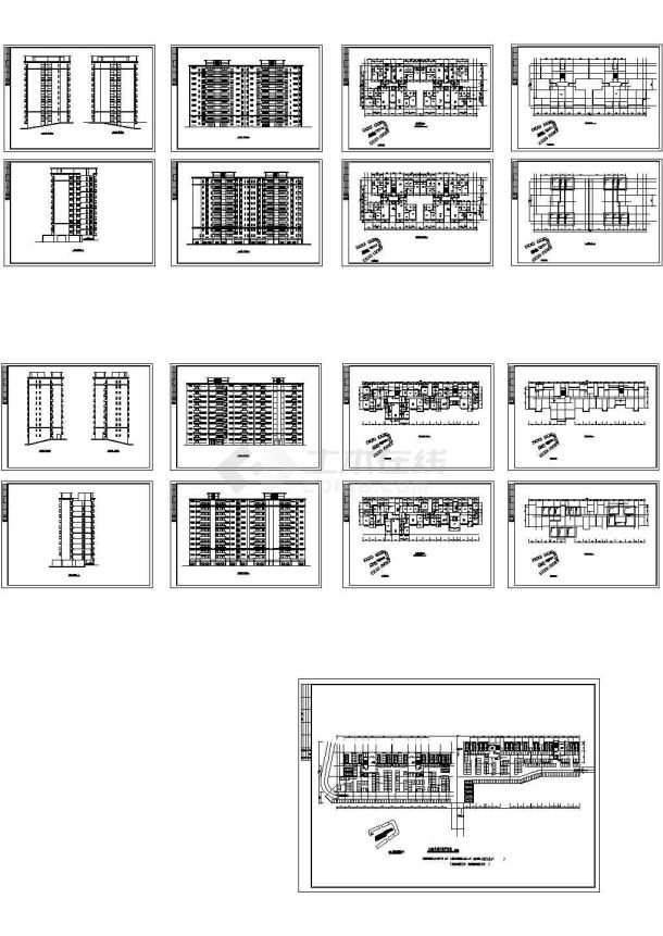 两个小高层住宅楼设计CAD全套建筑方案图纸（甲级院设计，17张图）-图二