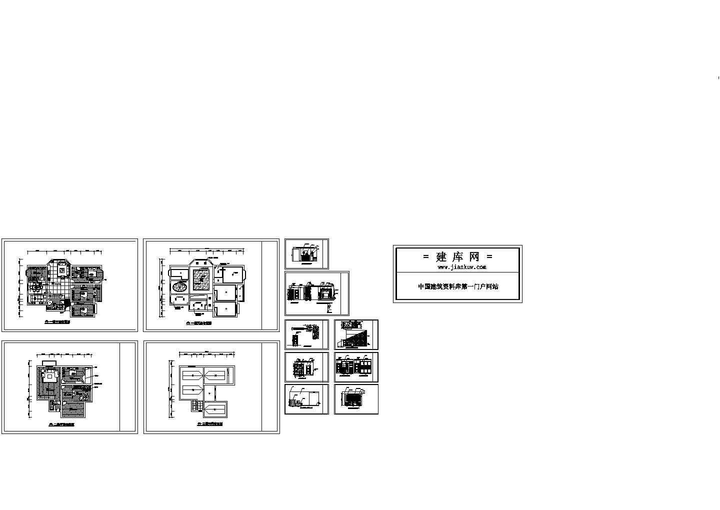 某二层住宅家装室内设计cad平立面施工图（甲级院设计）
