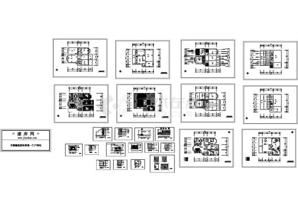 某花园多层住宅楼室内装修设计cad全套施工大样图（标注详细）-图二
