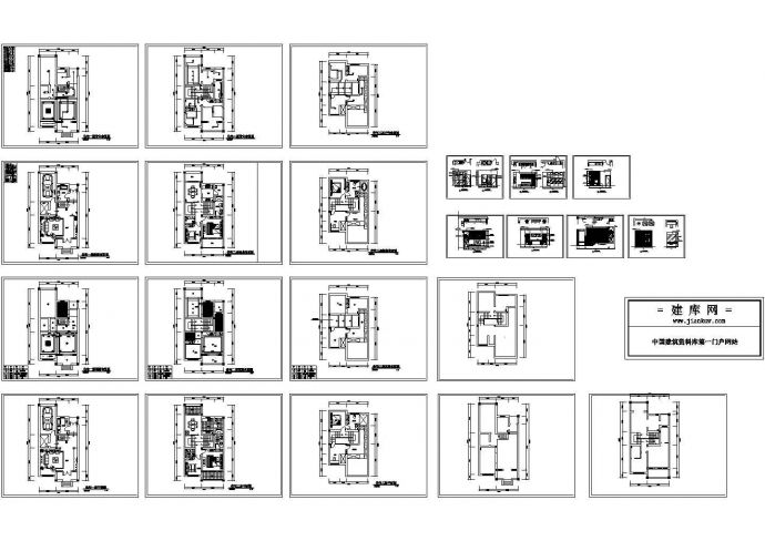 某高档住宅小区室内装修设计cad全套平立面施工图大样图（标注详细）_图1