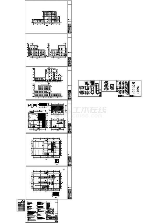 某轮胎厂四层门式钢架结构炼胶车间（5081㎡）设计cad全套建筑施工图（含设计说明）-图二