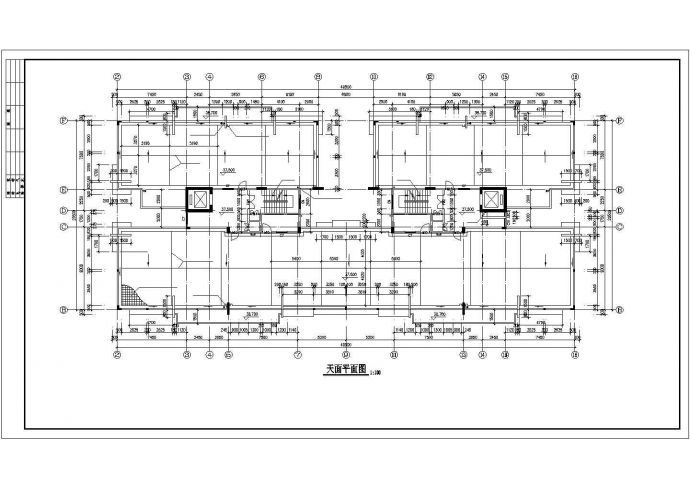 6900平米左右12层框架结构商住楼平立剖面设计CAD图纸_图1