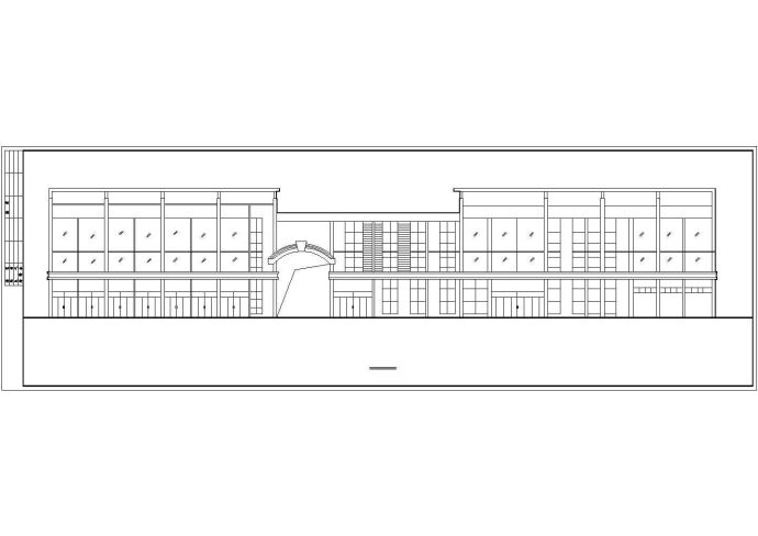 2800平米3层框架结构沿街商业综合楼平立剖面设计CAD图纸_图1