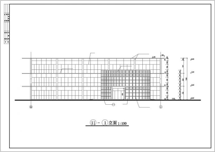 某现代化社区840平米3层框架结构商务会所全套建筑设计CAD图纸_图1