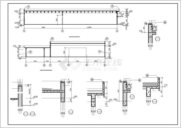 某公司770平米单层砖混结构职工餐厅全套建筑设计CAD图纸-图二