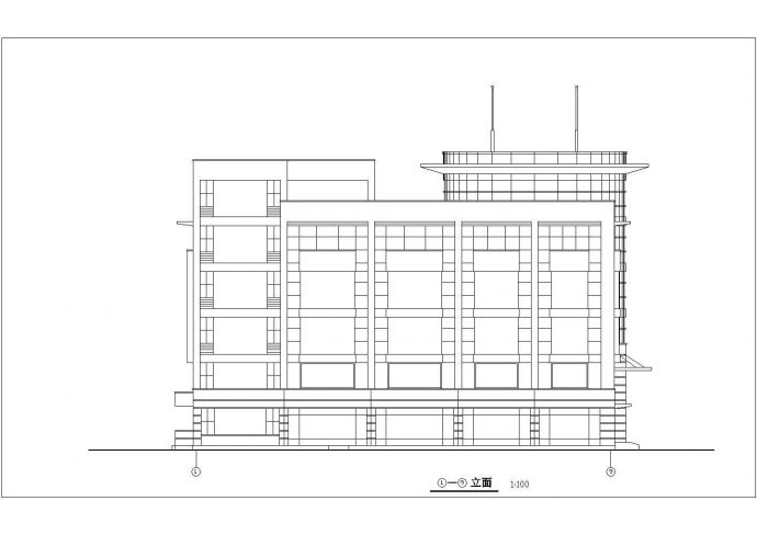 江阴市某商业街4200平米五层框架结构百货商场平立面设计CAD图纸_图1