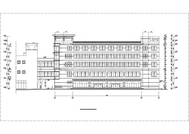 5100平米五层框混结构临街商业综合楼全套建筑设计CAD图纸-图二