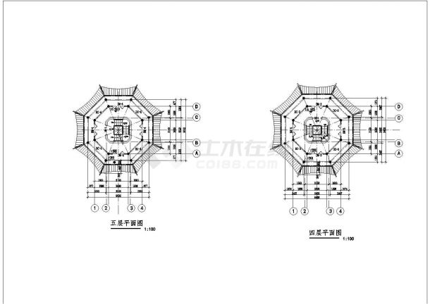 杉湖岛七层塔全套建施图（含大样）-图一