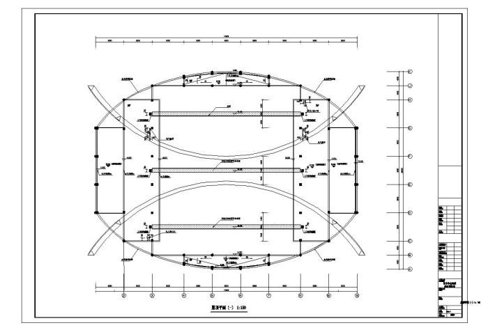 [河南]某市网球综合训练馆建筑结构施工cad图纸_图1